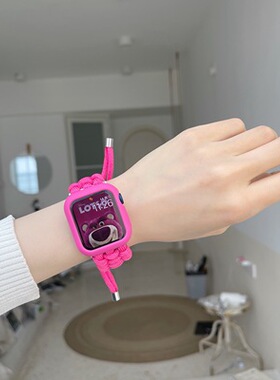 苹果AppleWatch 10/9/8 代苹果手表带尼龙潮流时尚SE2休闲女苹果ultra2手表表带编织代伞绳运动表带41/45mm