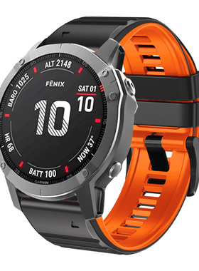 Garmin佳明Fenix7X DLC/5/6Xpro硅胶表带双色飞耐时945/MK1/安夺 泰铁时D2本能MARQ易耐时EPIX手表快拆表带26