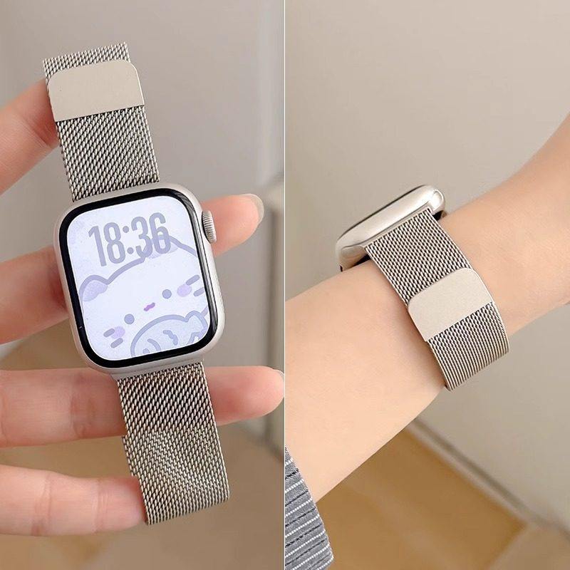 适用苹果s11手表表带iwatch10手表带applewatch9米兰尼斯s987654代se/ultra2金属秋冬女新款渐变色男运动透气,智能设备,智能手表手环表带/腕带,淘宝优惠券,粉丝福利购,淘宝优惠卷