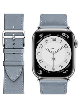 适用iwatch7表带苹果手表表带applewatch6/5/4/3/2/se真皮s7官方s6单圈iwatch女watchs7高级watchse 45mm41mm
