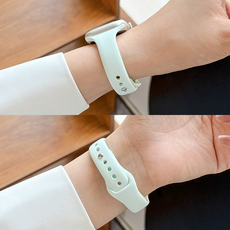 适用applewatch9表带硅胶细款iwatch7/8舒适纯色小蛮腰蝴蝶扣苹果手表4/5/6/se新款女创意柔软运动夏天ultra2,智能设备,智能手表手环表带/腕带,淘宝优惠券,粉丝福利购,淘宝优惠卷