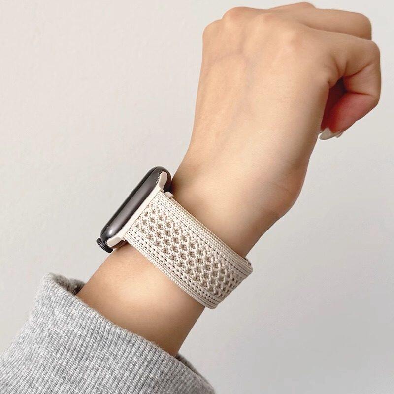 透气针织尼龙编织磁吸扣iwatch11/10表带适用苹果SE手表秋冬applewatch9/8/76/5/4运动透气高级感男女款Ultra