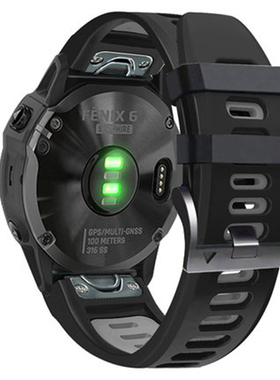 Garmin佳明fenix6/6x7x/6pro快拆双色手表带 fenix5/5X plus飞耐时3HR 935/945硅胶表带替换本能s60s62透气带