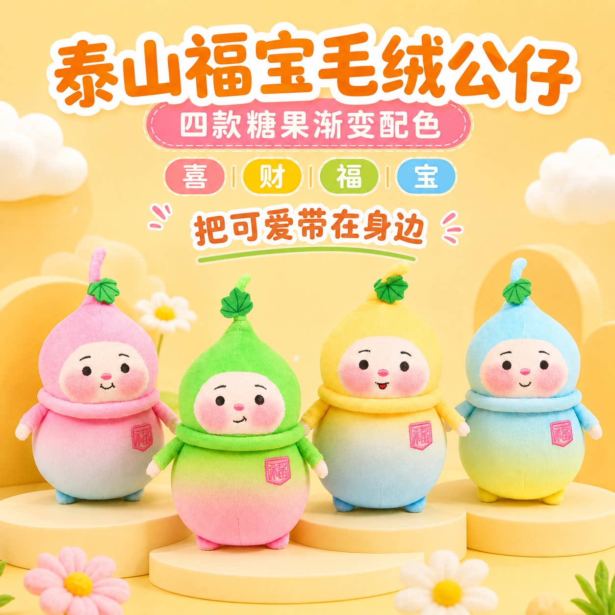 Tai集泰山文创礼物泰山福宝系列小拾子毛绒公仔旅游纪念品伴手礼