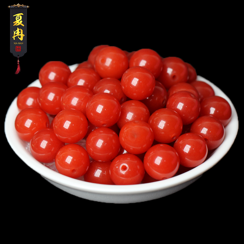 7A天然原矿樱桃红玛瑙散珠子diy水晶手工饰品串珠配件材料包邮