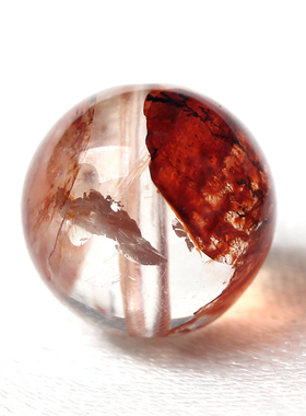 7A天然红胶花散珠子红色幽灵水晶手链女士手工diy多宝手串单颗配