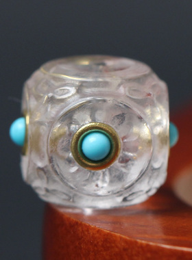 白水晶方糖镶嵌绿diy手工编织手绳配件项链文玩佛珠饰品