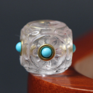 白水晶方糖镶嵌绿diy手工编织手绳配件项链文玩佛珠饰品