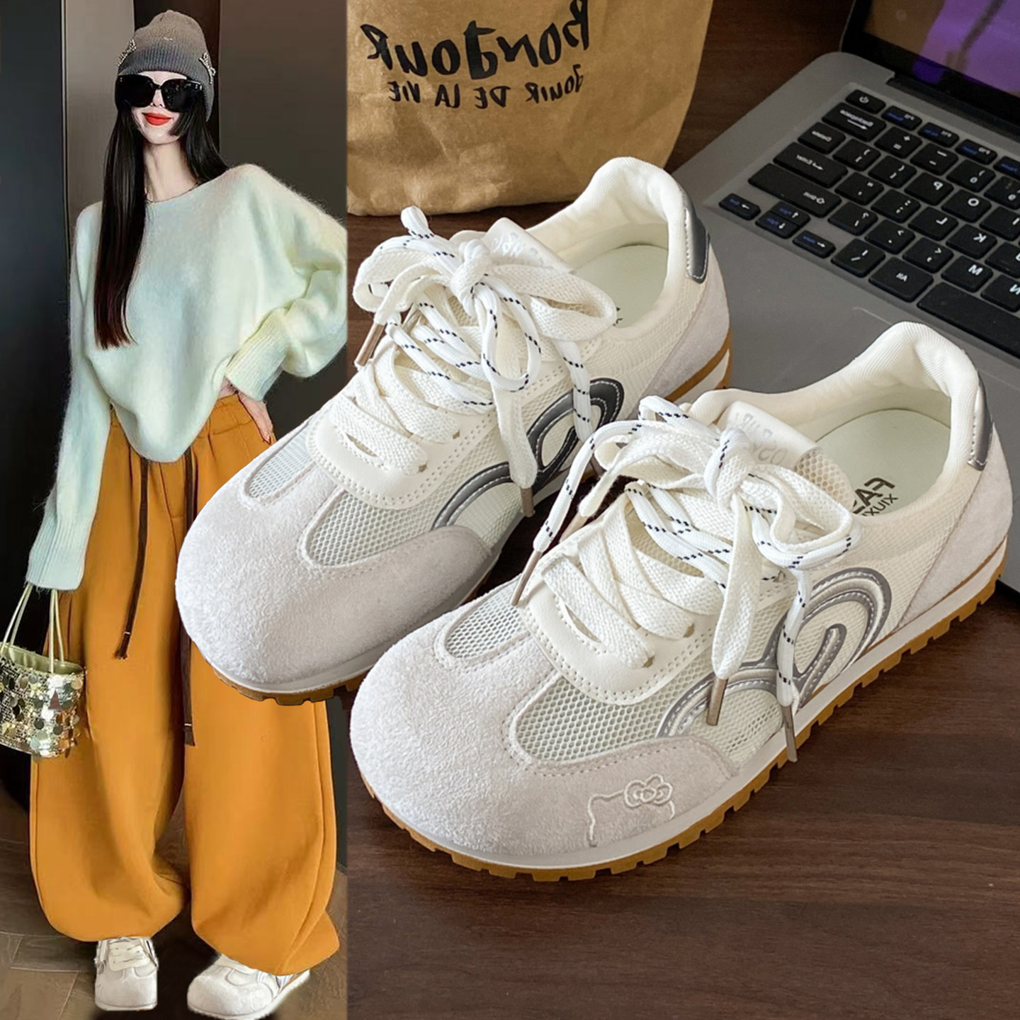 阿甘鞋女2026春夏季新款网面透气爆款小白鞋轻便百搭休闲运动鞋子