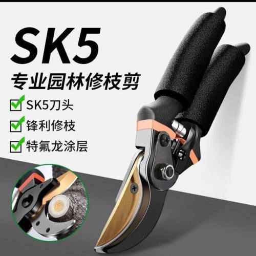 利临百货德国进口SK5钢强力修枝剪日本果树花卉裁剪刀园艺粗枝a60
