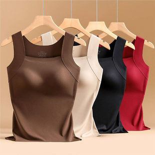 立琤女士内衣马年本命年大尺码保暖背心外穿罩杯式无痕打底肌底衣