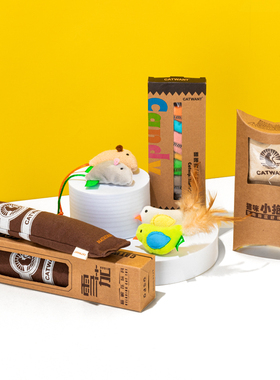 CATWANT猫咪旺农场糖果小抱枕猫玩具减压猫薄荷木天蓼帆布6顆裝