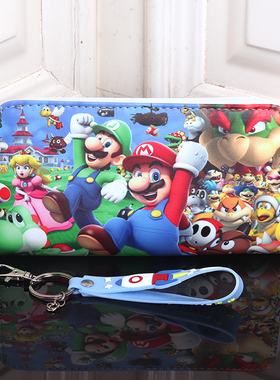 超级玛丽马里奥路易兄弟卡通儿童钱夹女童学生零钱包日韩男童钱包