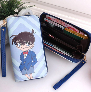名侦探柯南卡通日韩动漫可爱零钱包竖款儿童包长款拉链手提钱包