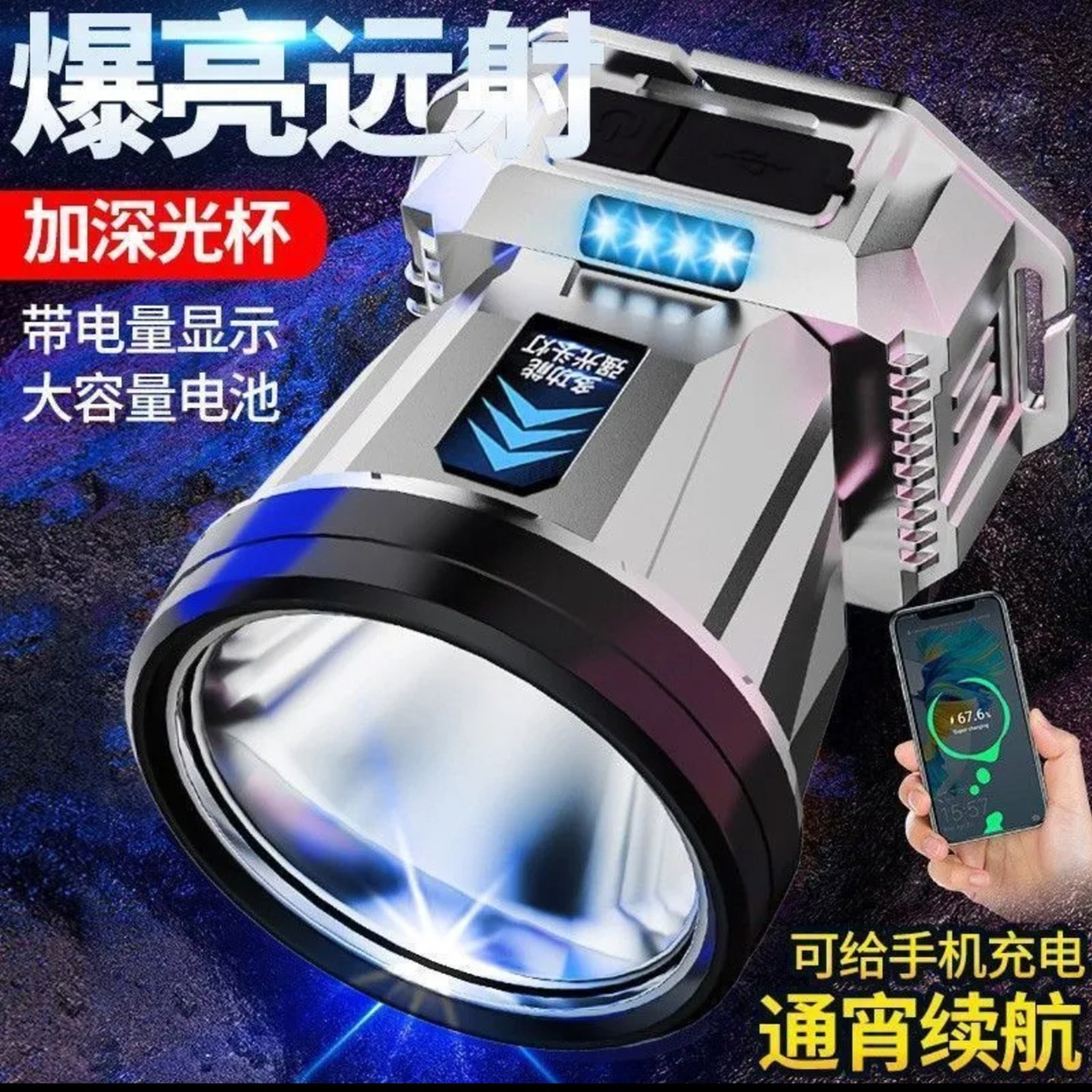 佰耐百货LED头灯爆亮远射手电筒头戴式强光充电照明灯超亮夜钓a3