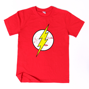 美剧TBBT谢尔顿T恤 闪电侠短袖T恤谢耳朵the flash男女士打底衫