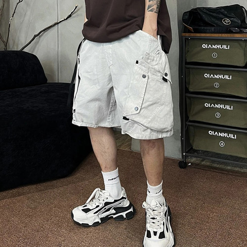 夏季新款重磅水洗工装短裤男