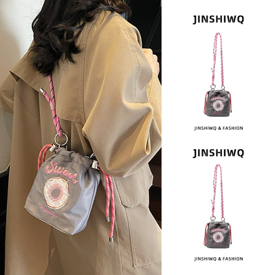 手机小挎包迷你小包帆布水桶包