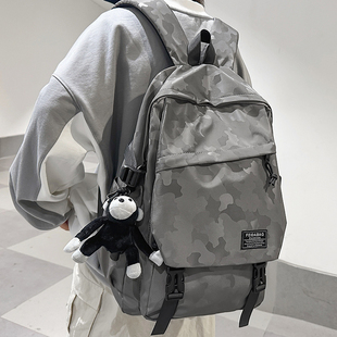 书包初中男生高颜值双肩包2025新款 大容量高中大学生背包减负护脊