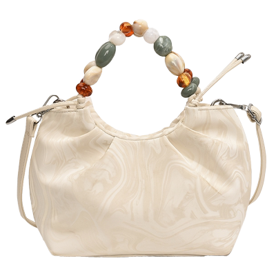 新款串珠高级感手提水桶包斜挎包