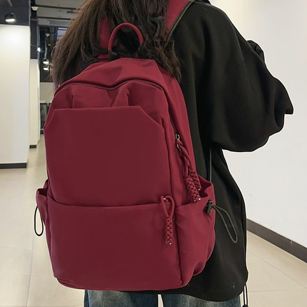 韩版潮流大学生双肩包女简约休闲书包大容量旅行轻便背包电脑包男