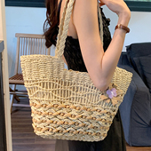 2025新款 编织包包女式 大容量托特包海边沙滩草编包休闲单肩手提包