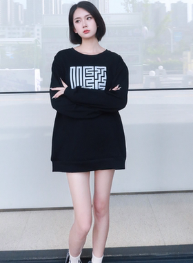 ESSENTIALSKKK春季新款九叠篆长袖t恤潮流白色宽松情侣全棉上衣