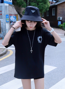 （特价清仓）2024年夏季纯棉t恤短袖女宽松中长款上衣