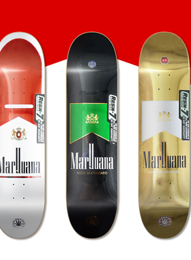 SHOX滑板DSM制造万宝路镭射7层枫木板面专业街式技巧动作双翘滑板