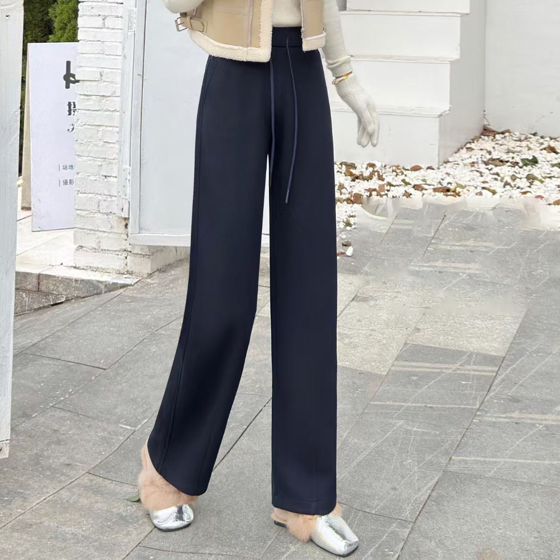 羊毛呢直筒裤女2025冬款高腰显瘦休闲月亮裤宽松大码阔腿裤171,女装/女士精品,西装裤/正装裤,淘宝优惠券,粉丝福利购,淘宝优惠卷