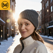 Buff秋冬针织瓜皮帽男女保暖户外运动防风防寒大头围羊毛线厚抓绒