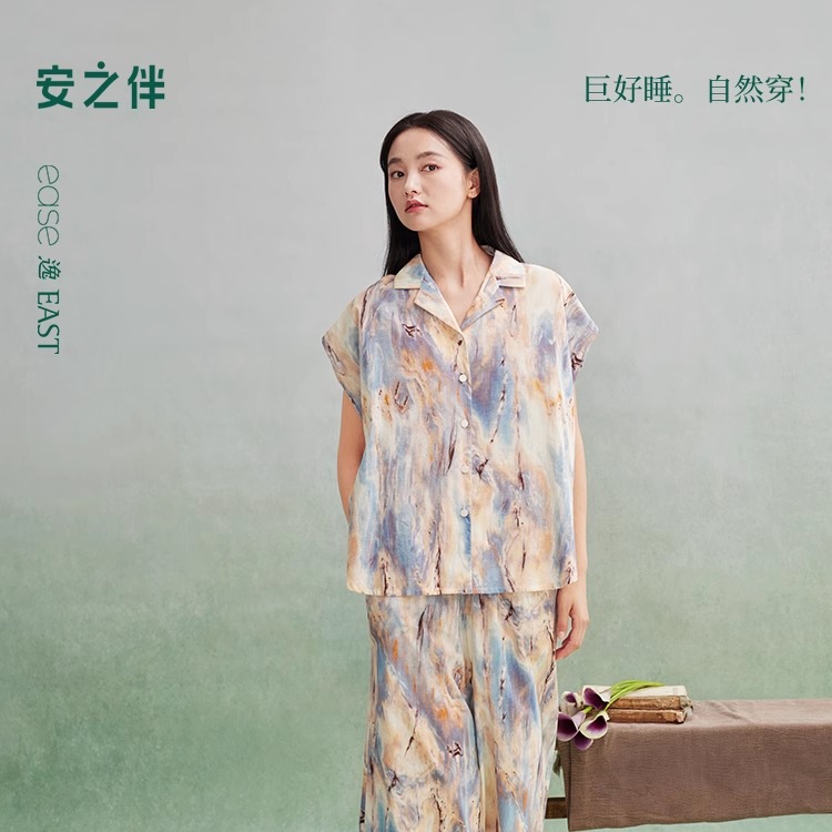 安之伴梭织100%棉睡衣女