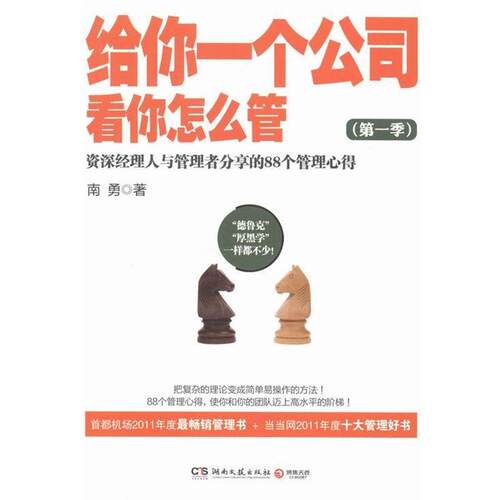 【正版书】 给你一个公司，看你怎么管 南勇 著 湖南文艺出版社