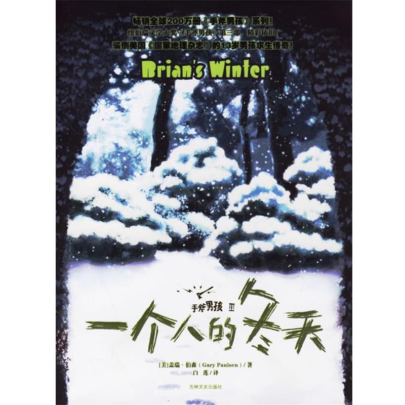 【正版书】 手斧男孩Ⅲ:一个人的冬天 (美)伯森 著,白莲 译 吉林文史出版社