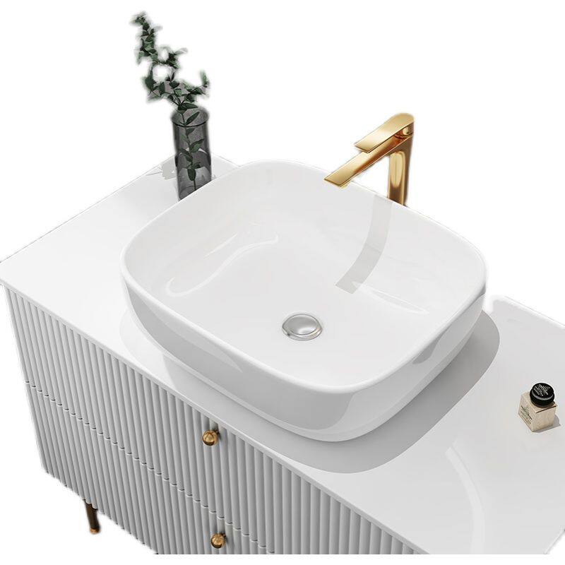 2024新品定制浴室柜组合ins风卫生间轻奢岩板洗手洗脸盆现代简