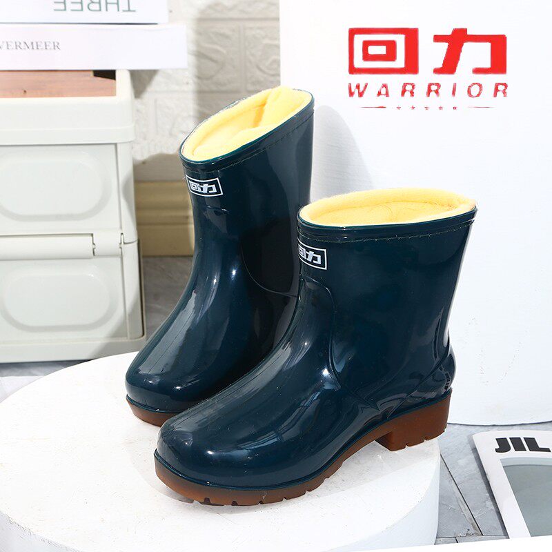 回力时尚雨鞋女款经典晴雨两穿短款防水鞋防滑防水靴抢险救灾胶鞋