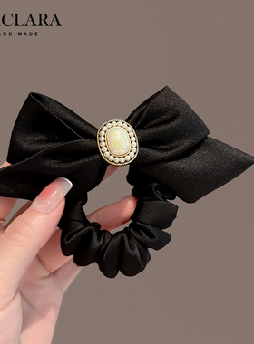 黑色蝴蝶结头绳女扎头橡皮筋高级感头发马尾发圈头饰大肠圈发绳