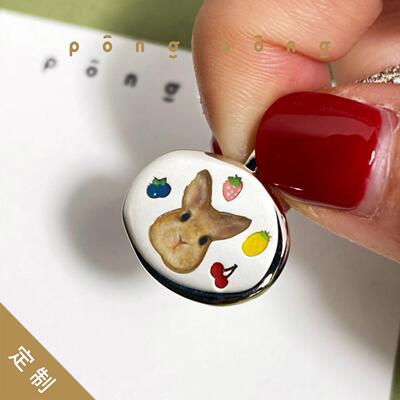 原创设计小熊乐园珐琅手绘项链