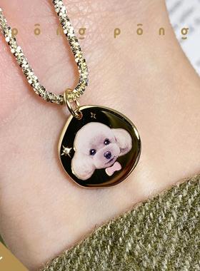 怦怦跳可爱小狗高级设计感项链