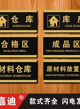 仓库分区牌库房重地闲人免进严禁烟火成品区合格区厨房清洁工具危废间标识全套安全生产警示标志标语车间墙贴