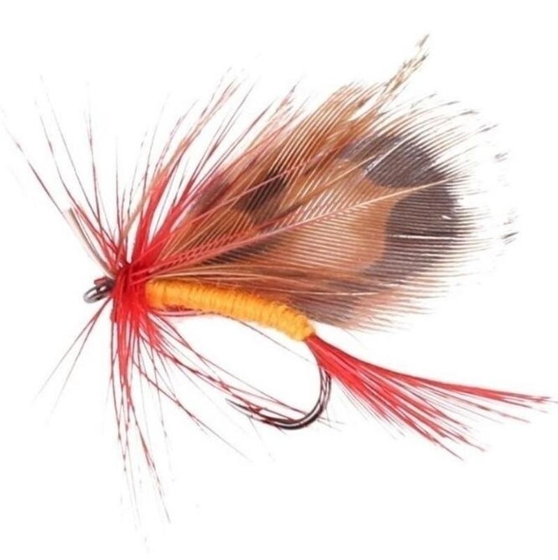 路亚飞蝇假饵12枚/盒马口白条专杀假饵路亚饵羽毛钩仿蝶鱼钩昆虫