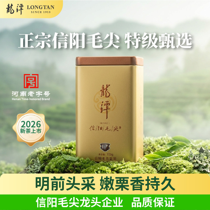 新茶上市绿茶百年龙潭信阳毛尖雨前一级礼100g罐装毛尖茶