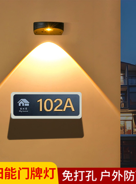太阳能门牌灯户外庭院灯围墙壁灯室外防水洗墙灯广告牌照明射灯