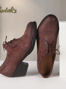 女士牛皮粗跟单鞋通勤小皮鞋职业正装女鞋 WV1821