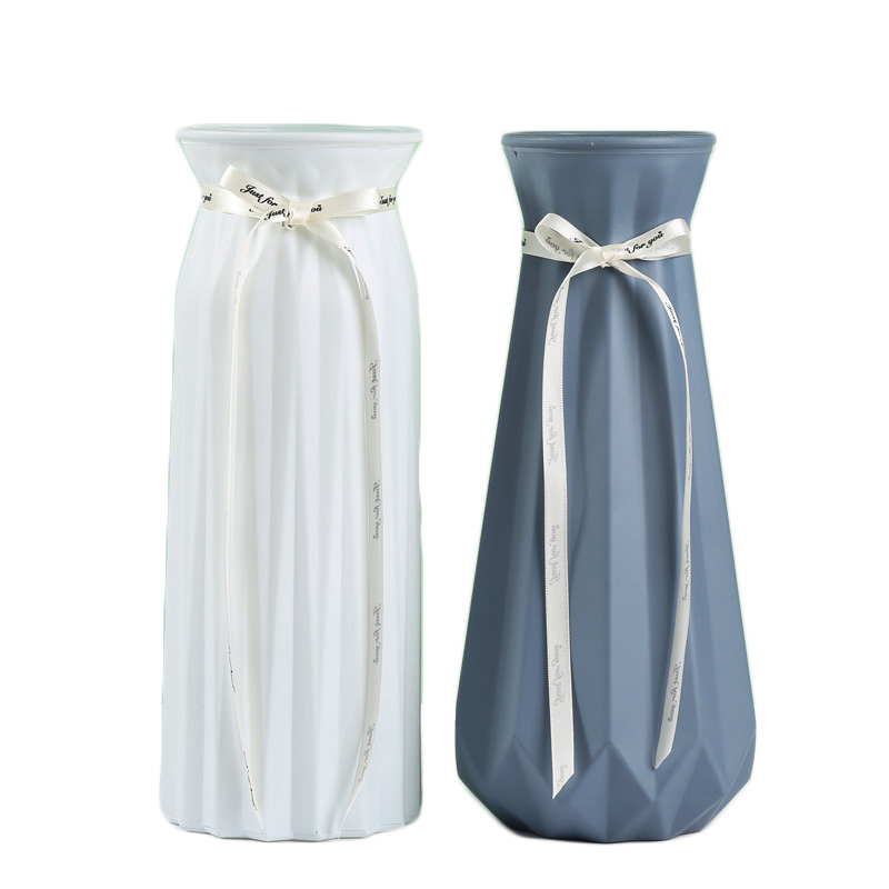 轻奢ins北欧玻璃插花瓶干花创意客厅插花水养百合白色摆件磨砂