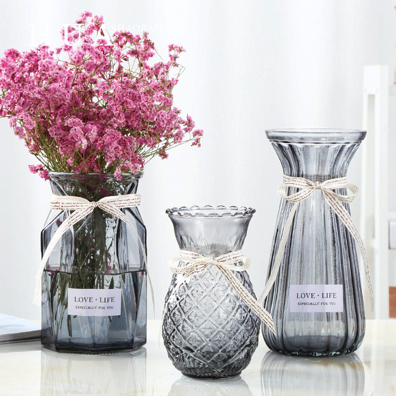 【三件套】北欧玻璃插花瓶透明干花创意客厅插花水养玫瑰百合家用,鲜花速递/花卉仿真/绿植园艺,花瓶,淘宝优惠券,粉丝福利购,淘宝优惠卷