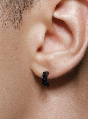 RSNY MEN逻辑符号耳钉男士小众设计高级感复古百搭耳环女纯银耳针