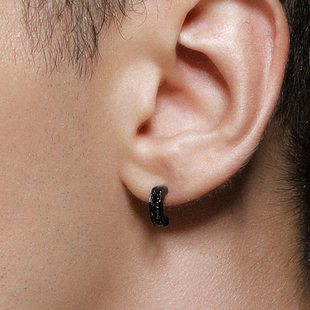 RSNY 小众设计高级感复古百搭耳环女纯银耳针 MEN逻辑符号耳钉男士