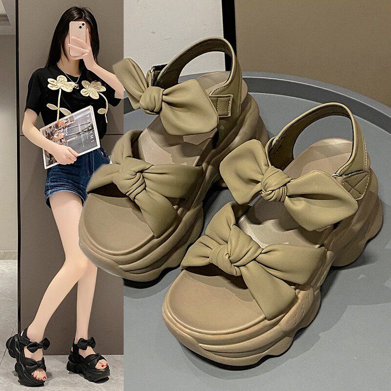 凉鞋女潮厚底坡跟拖鞋女2026夏季新款韩版时尚露趾一字拖外穿沙滩