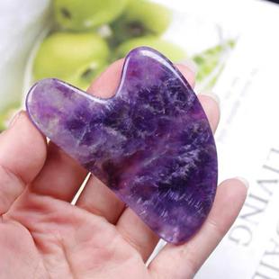 玉石滚轮 紫双头按摩器刮痧套装 紫手指羊角刮痧片